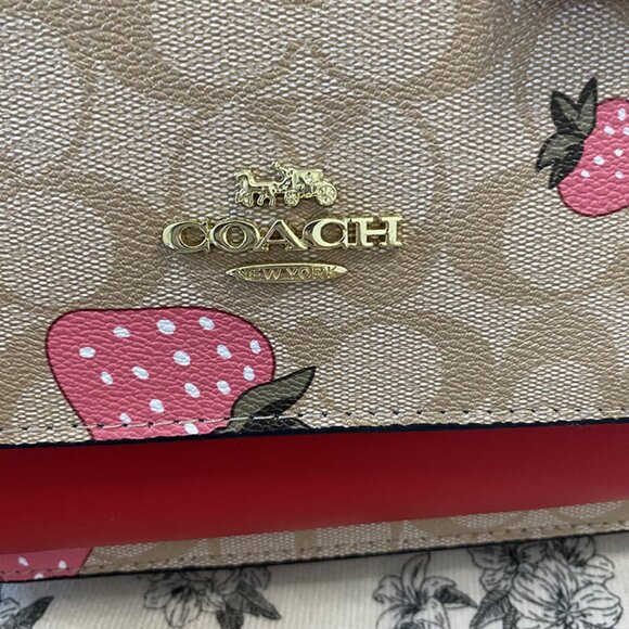 Coach Strawberry Tan Shoulder Crossbody Bag - Picture 10 of 14